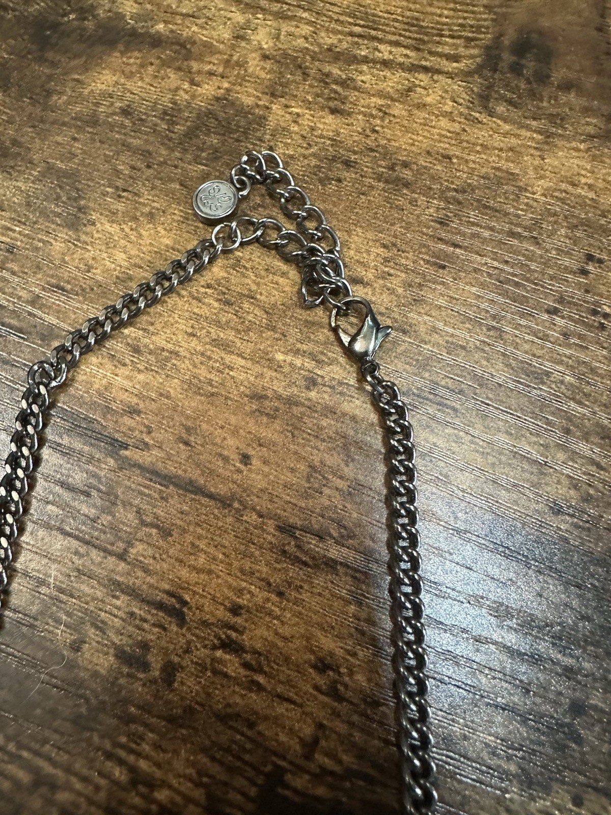 Simply Vera Wang Gray Metallic Multi Chain Beaded Purple Flower Long Necklace