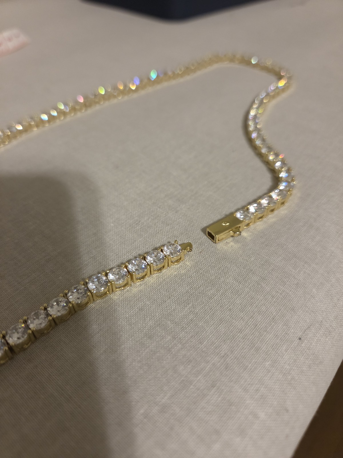 5mm Tennis Chain CZ Cubic Zirconia Yellow Gold 22in Box Clasp IceCartel