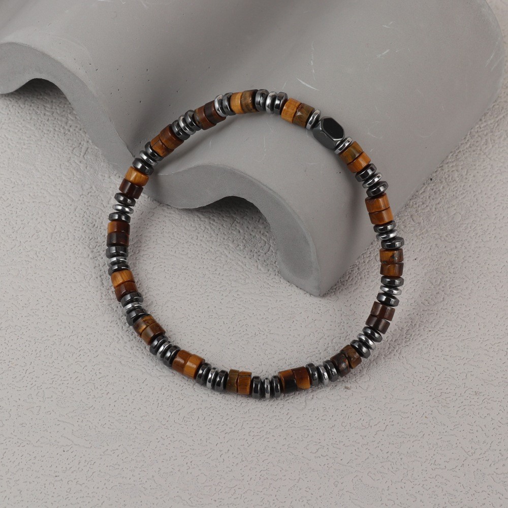 Tiger Eye Hematite Beads Healing Protection Strength Gemstone Men’s Bracelet