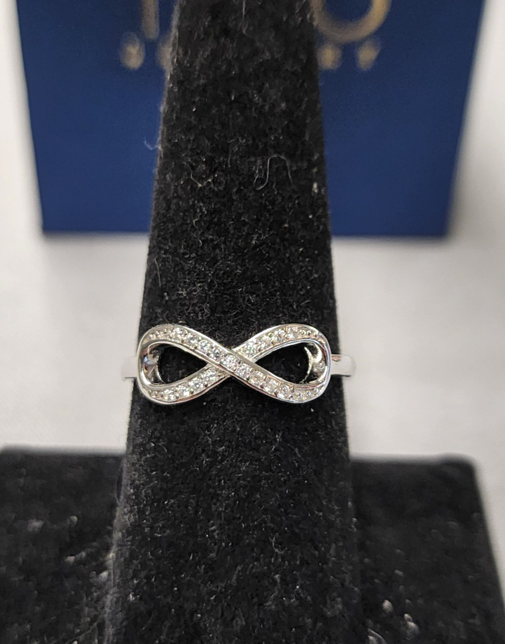 Tilo Jewelry Sterling Silver Infinity Simulated Diamond Ring sz 8
