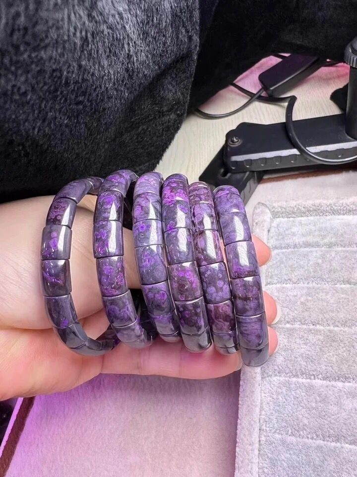 Natural Sugilite Beads Bracelet Gemstone Bangle Woman Gift jewelry