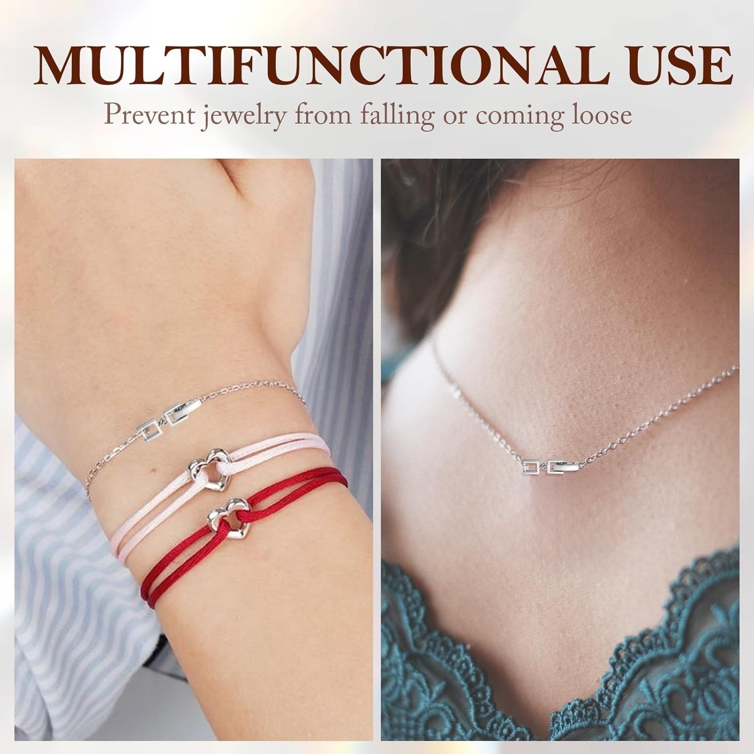3 Pcs Bracelet Extender Silver Necklace Extender Silver Jewelry Clasps Women