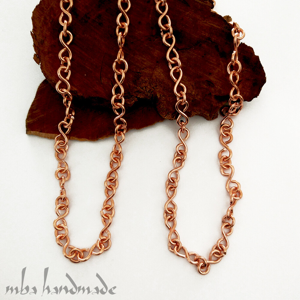 Handmade Pure Copper Chain Lenght 20”-22”-24”-30” / 50-56-61-76 cm