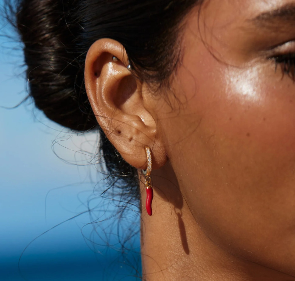 Atolea 🌼 CHILLI NECKLACE & Earrings SET RRP £80 Waterproof Gold pleated