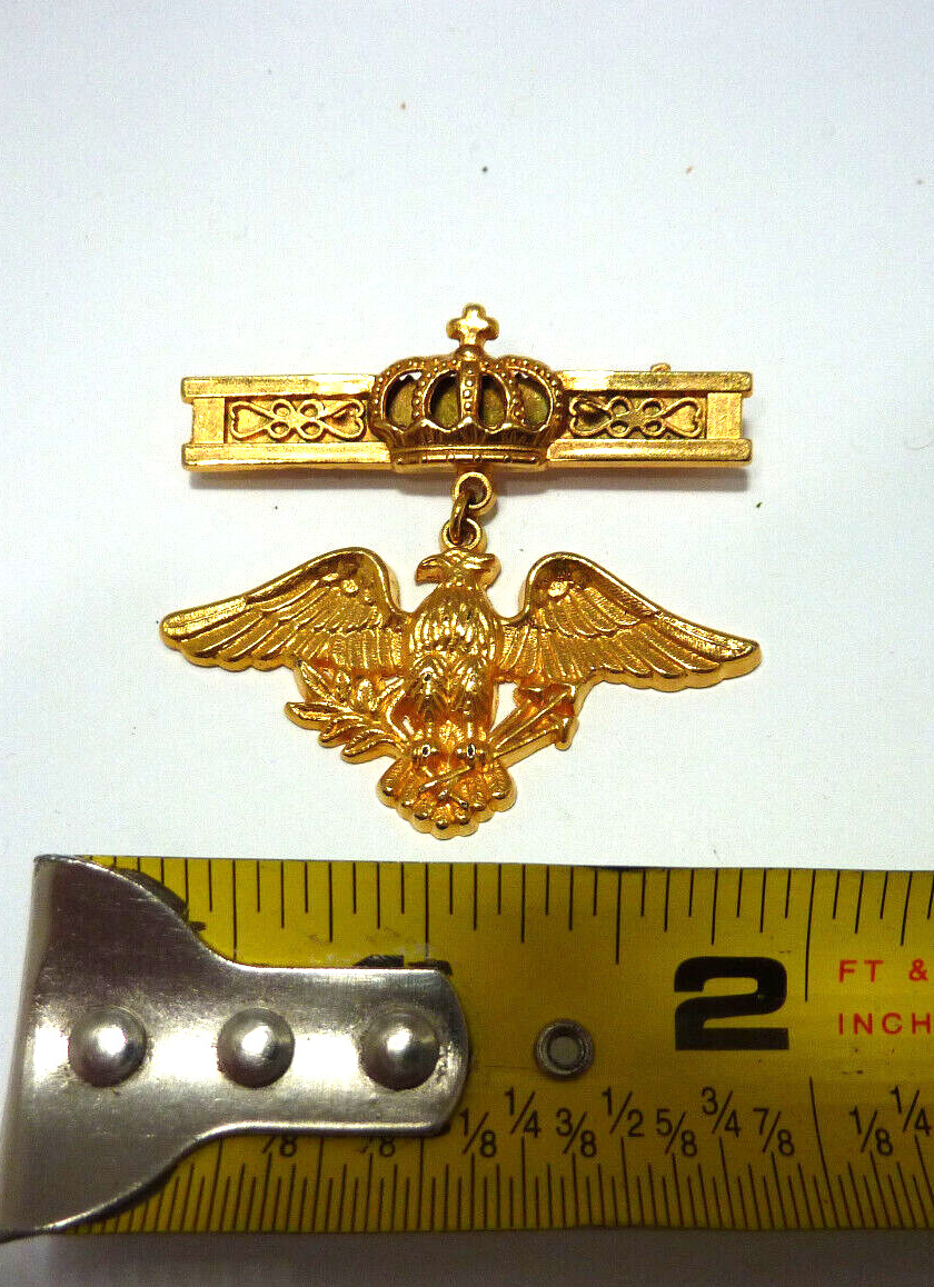 EAGLE PIN BROOCH ROYAL CROWN BAR DANGLING HAT LAPEL DECORATIVE