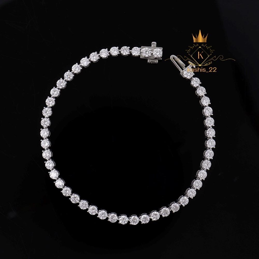 7 ‘Inch Long Tennis Wedding Bracelet Solid 14K White Gold 6 CT Round Cut For Her