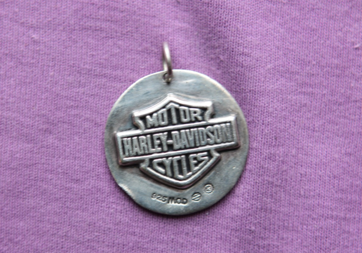 MOD Sterling Silver Harley Davidson Skull Pendant