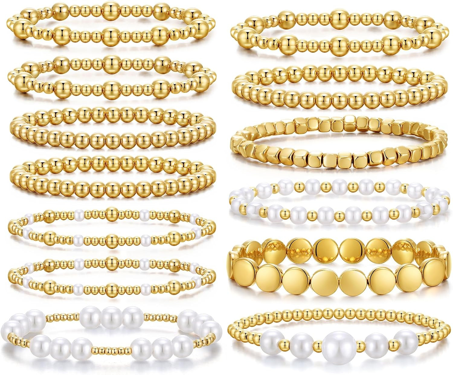 Gold Bracelets for Women Gold Bracelet Stack Pearl Beaded Bracelets for Women St