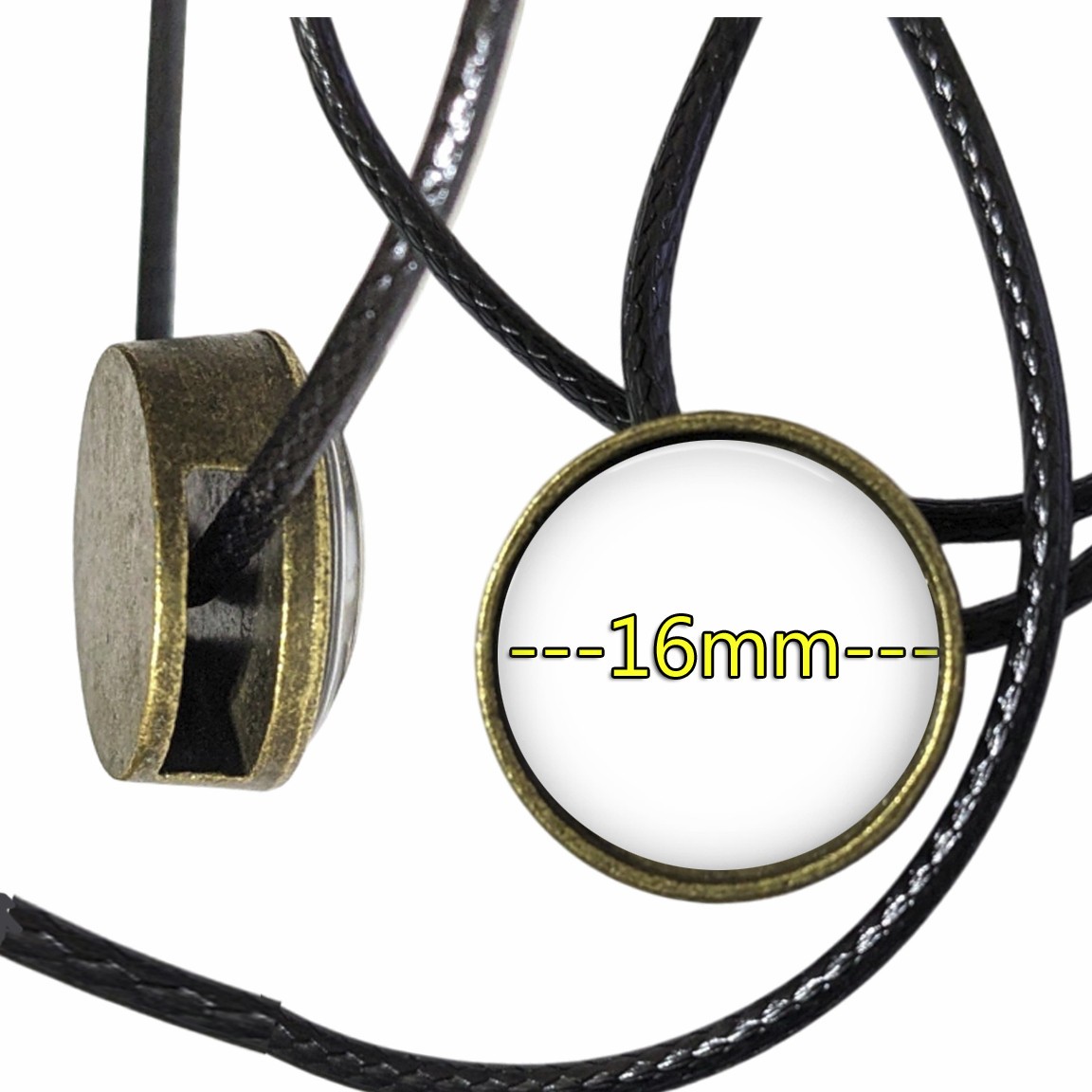 St Michael Necklace Slide Thru Black Cord Patron Saint Law Enforcement Protector