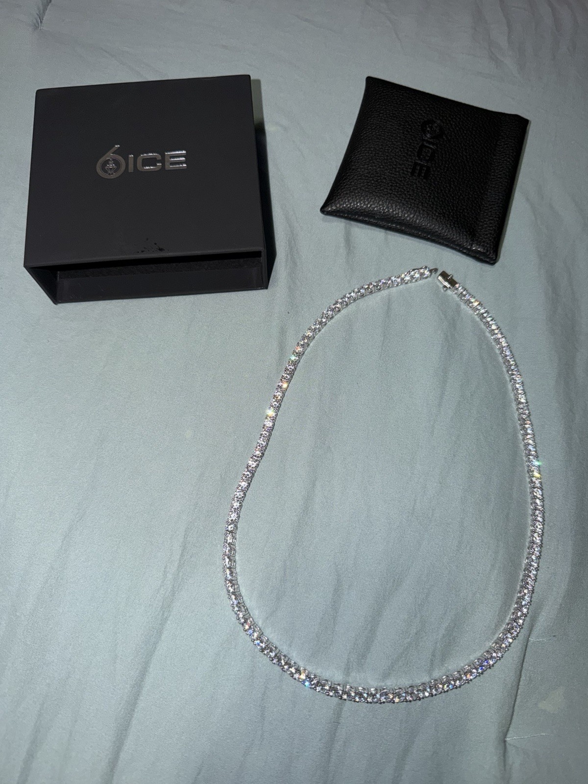 6 ice Moissanite Tennis Chain 5mm 22in