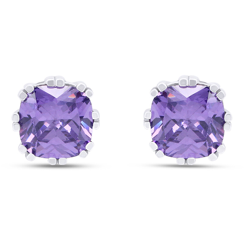 4Ct Solitaire Stud Earring Blue Tanzanite 14K White Gold Plated 925 Solid Silver