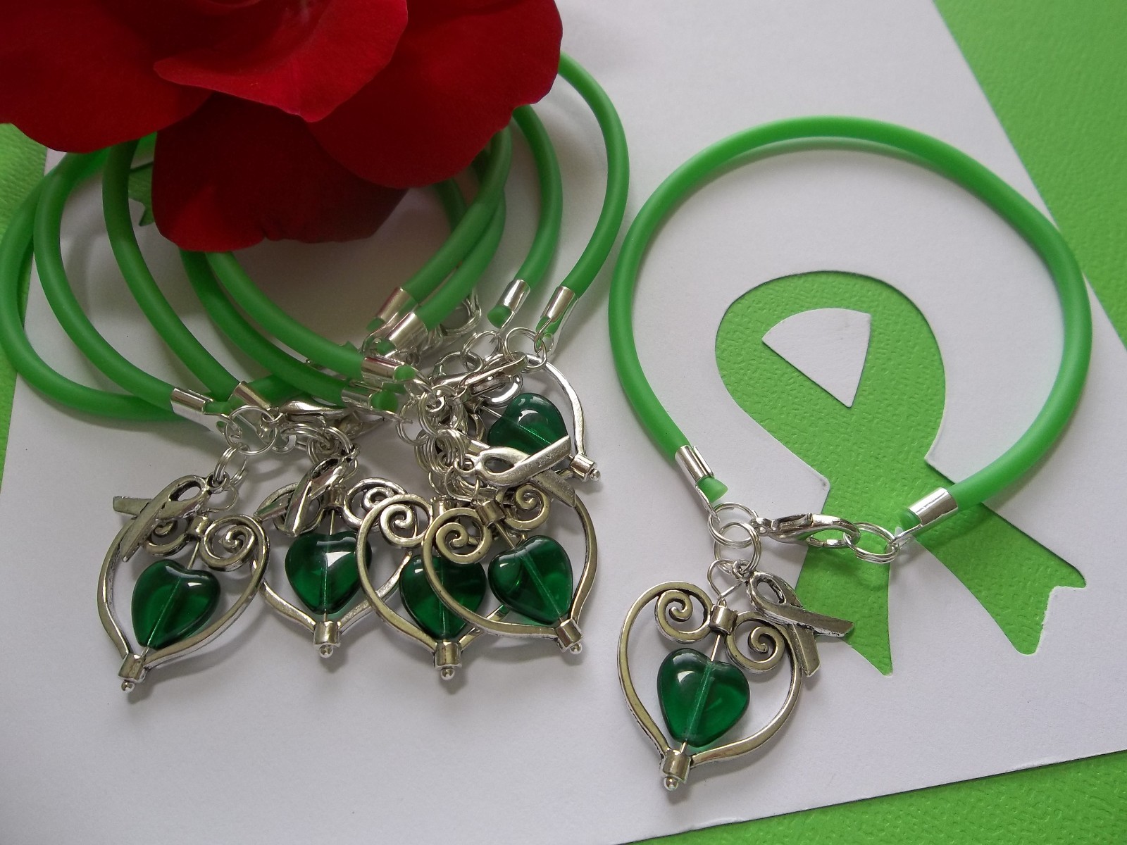 LYMPHOMA CANCER AWARENESS ‘SUPPORT WITH LOVE’ BRACELETS – 6 COUNT