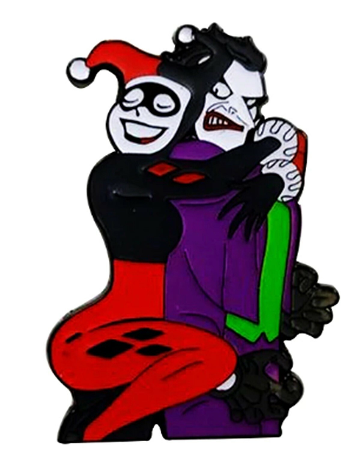 Harley Quinn and The Joker Love Metal Enamel 1 Inch Tall Pin