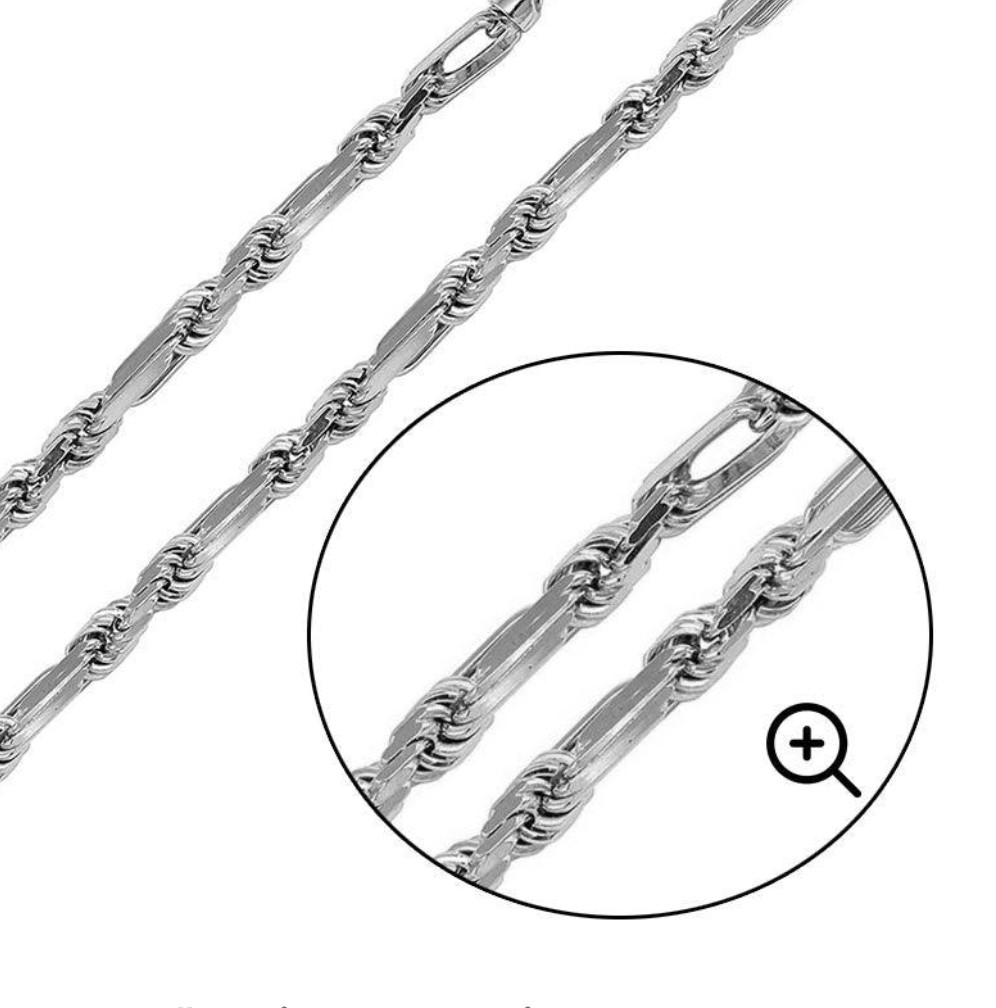 FigaRope Milano Chain Real Solid 925 Sterling Silver Necklace Or Bracelet 5-9mm