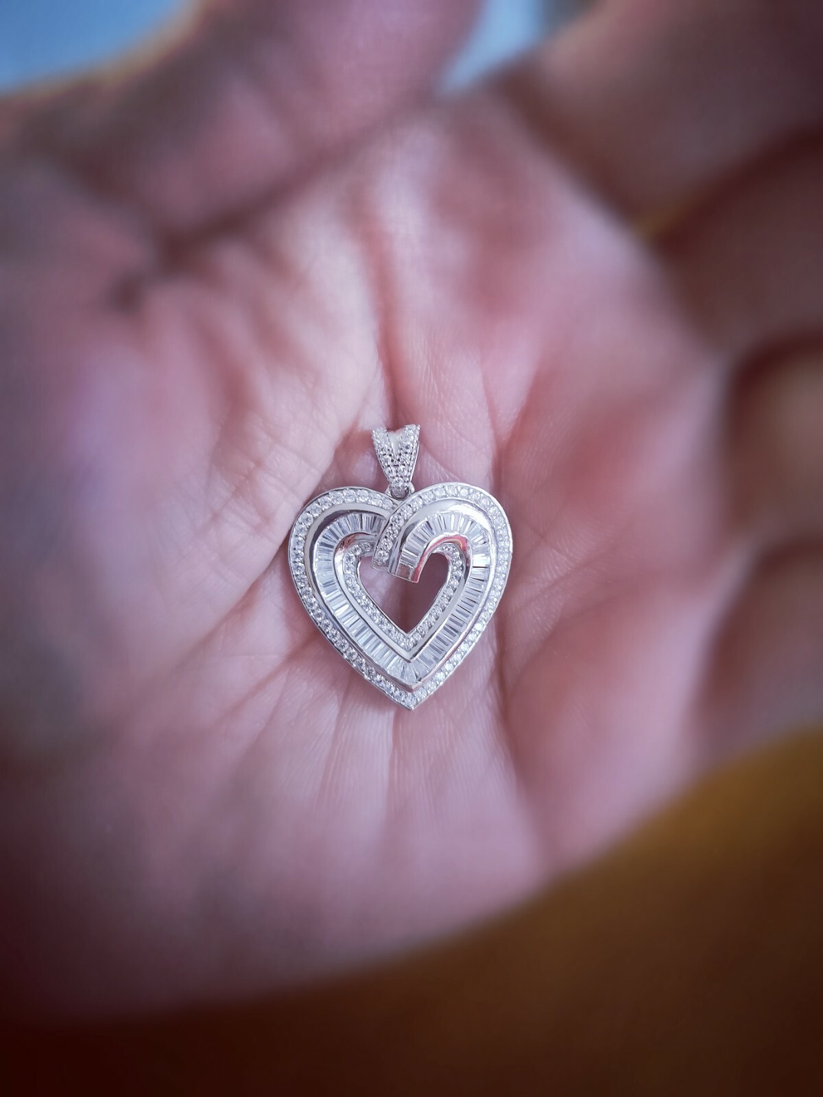 2 Ct Heart Pendant Necklace Women’s Necklace 14K White Gold Plated Solid Silver