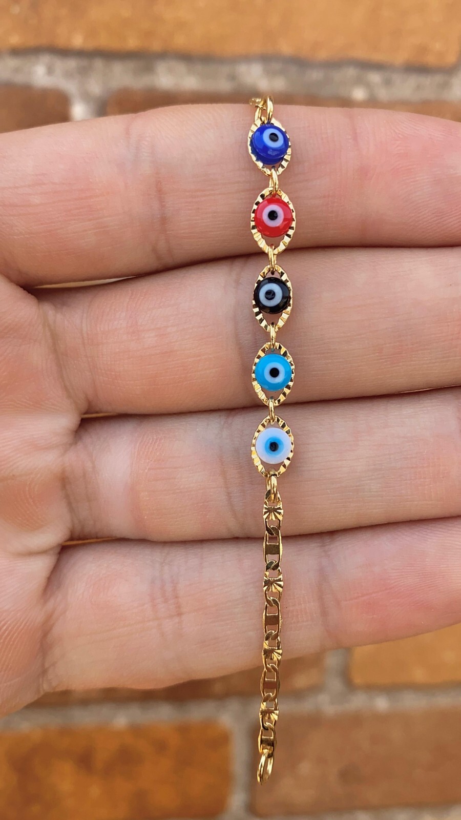 Evil Eye Bracelet Children 14K Gold Filled Link Valentino Baby Pulsera Niños