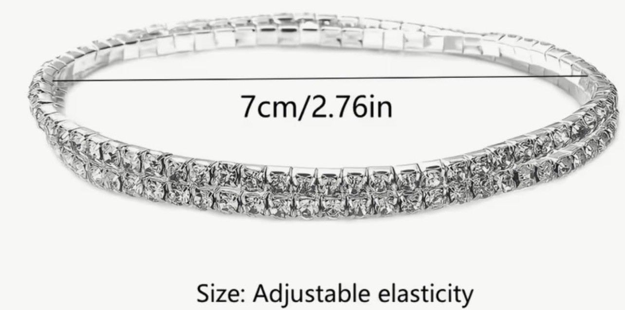 Sparkling Rhinestone Elastic Anklets