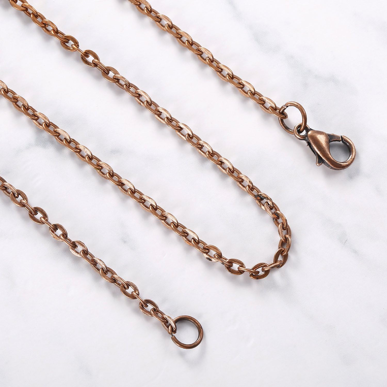 24 Pack Antique Red Copper Cable Chain Necklace Twisted Link Chain for Jewelry M