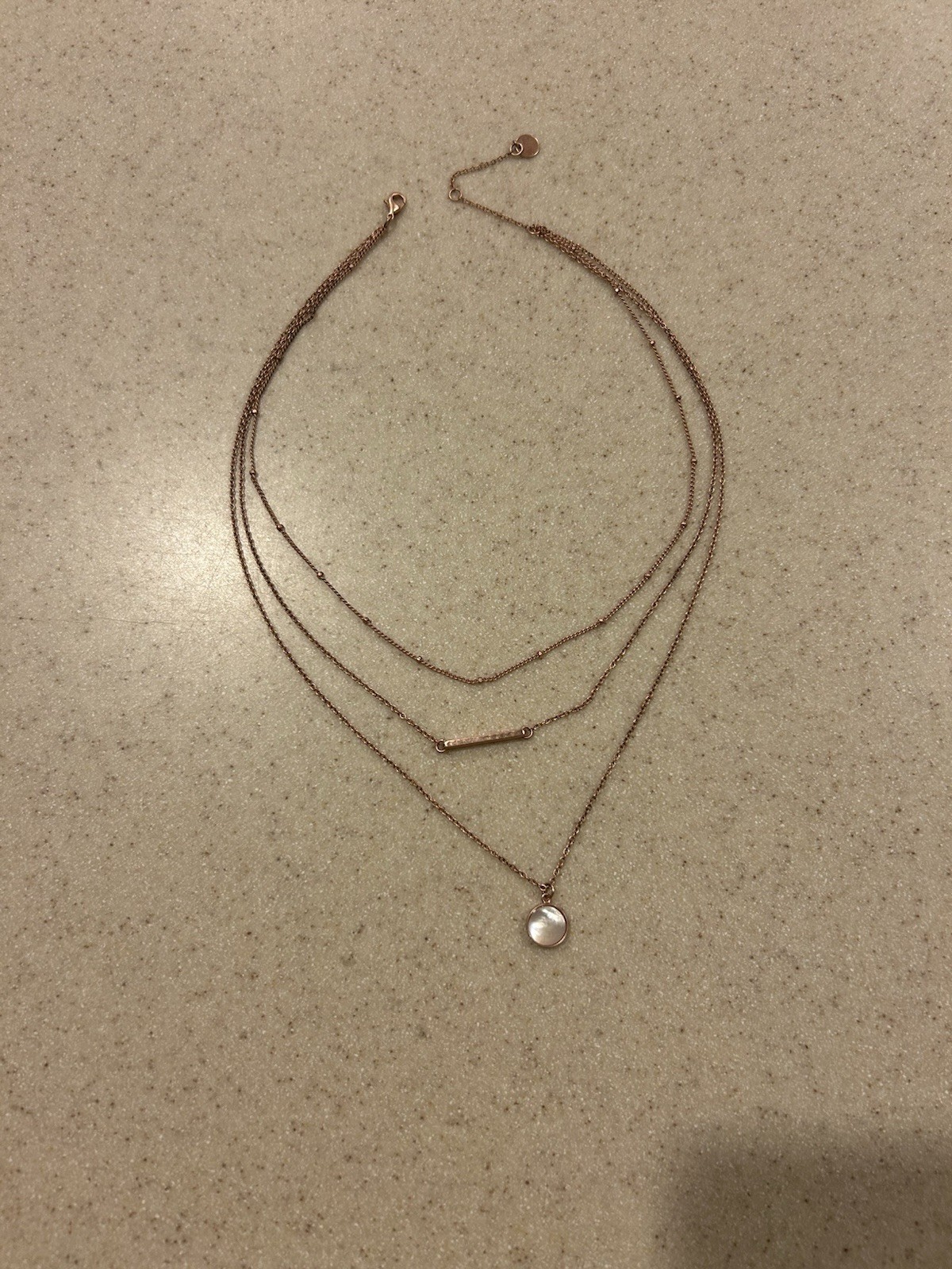 Pura Vida Multi Necklace Set- Rose Gold w/ Mother of Pearl- 18”