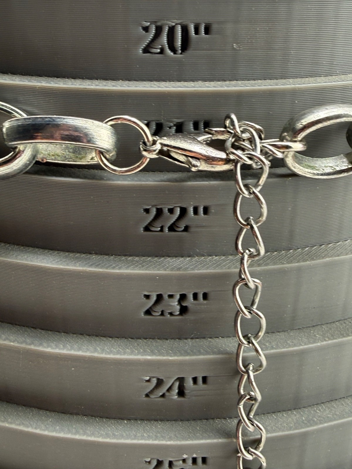 Western Necklace Tube Chunky Silver Tone Y2K 22”