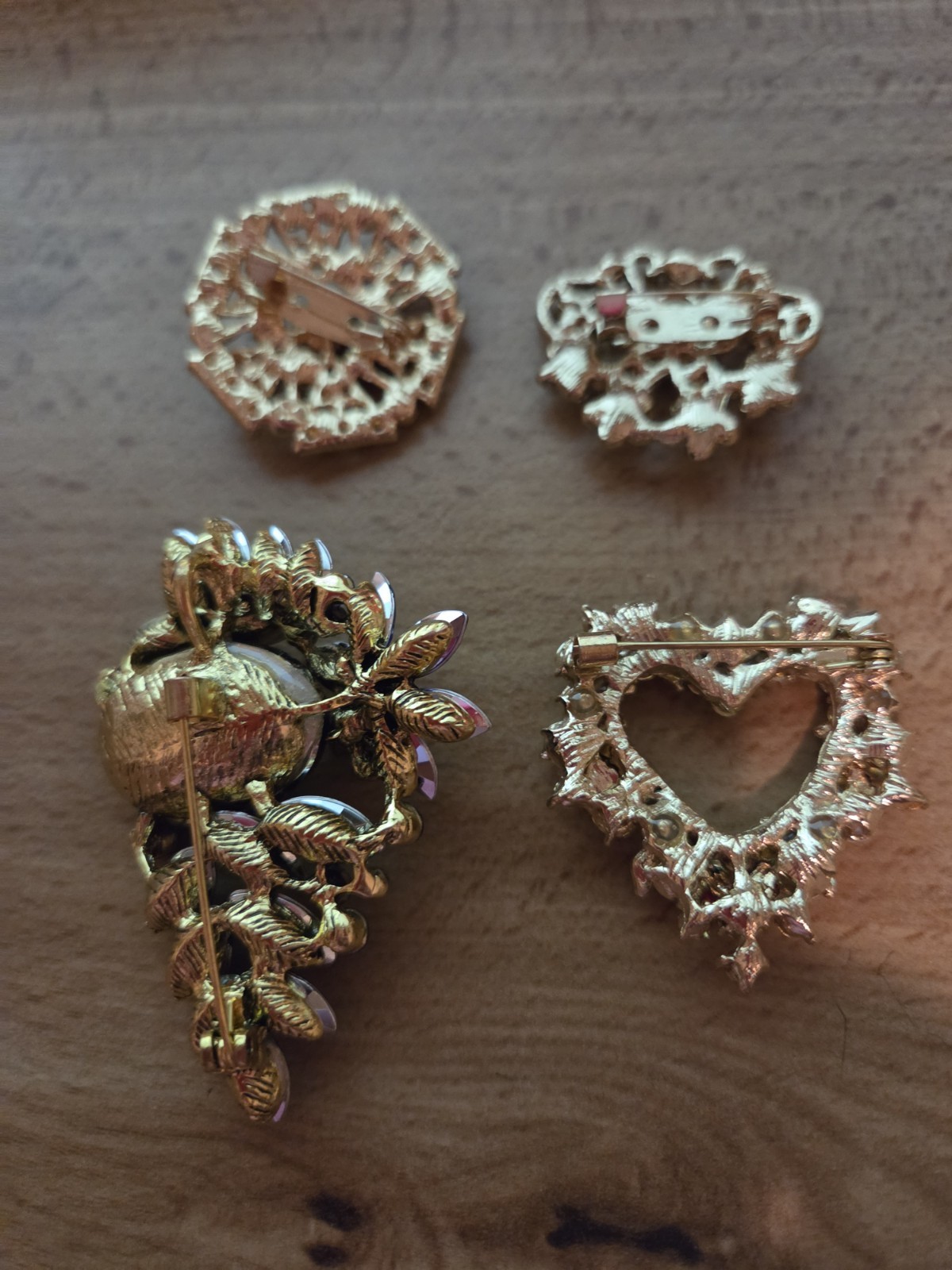 Beautiful Multicolor Flower Heart Brooch Pin Lot CA USA P20-8