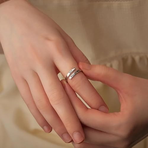 I F♡Cking Love You Ring for Women, Hope Rings Adjustable Stainless Steel Silver