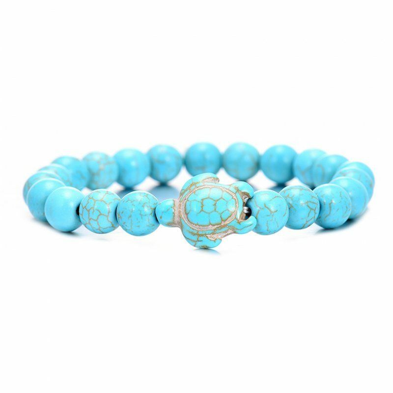 Ocean Sea Turtle Bracelets Healing Diffuser Beach Beaded Jewelry For Men Women