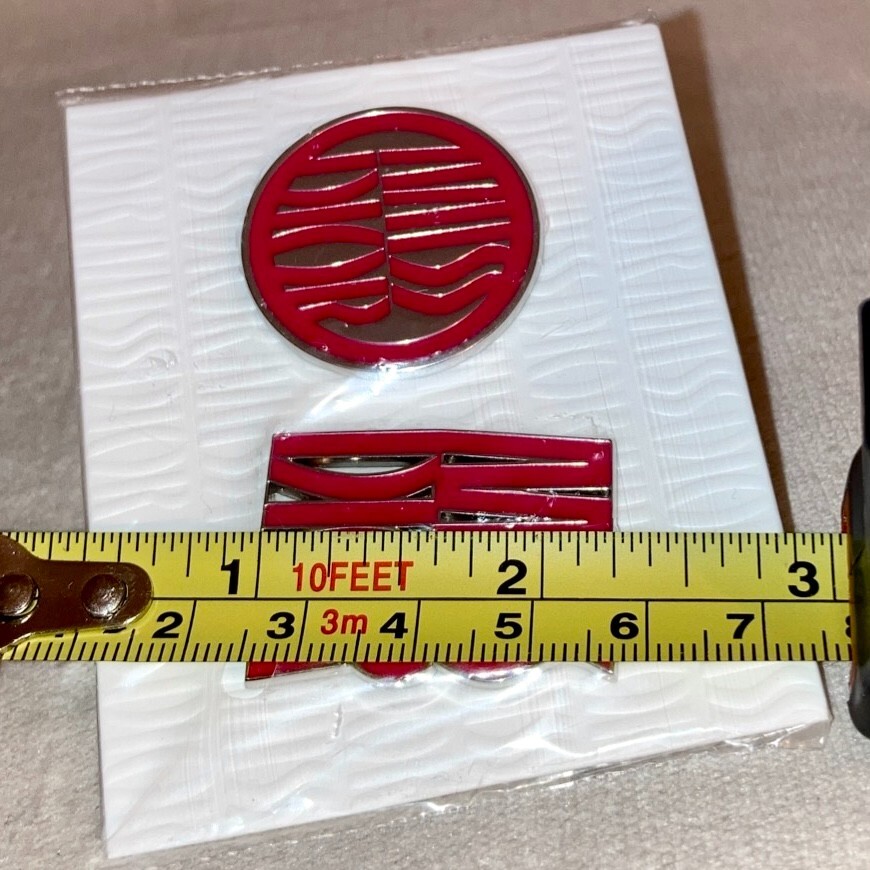2pc Miss Dior Logo Pin Set in Red/Silver New & Sealed, See Pics for Measurements