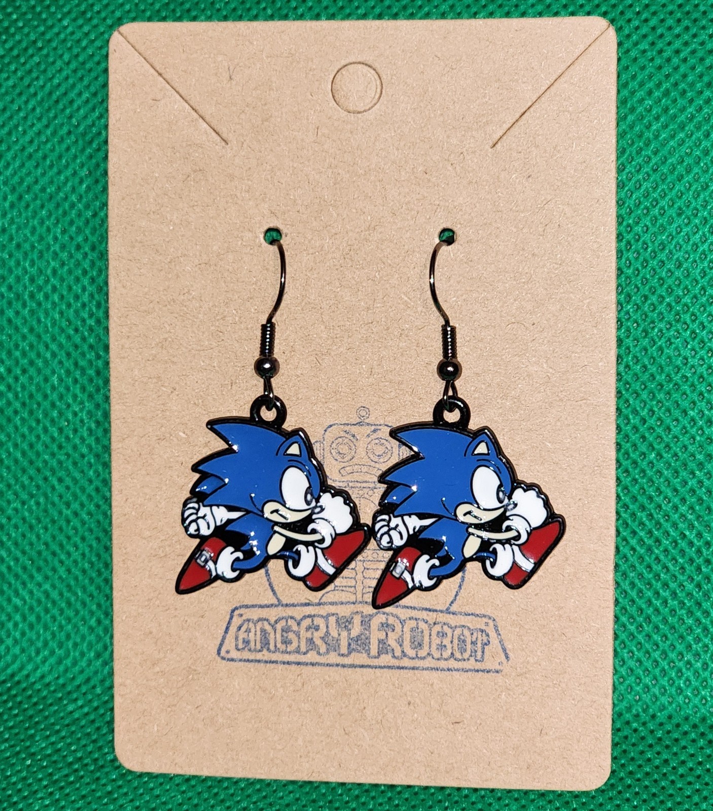 Sonic The Hedgehog Dangle Earrings, New, Hypoallergenic Metal, Sega