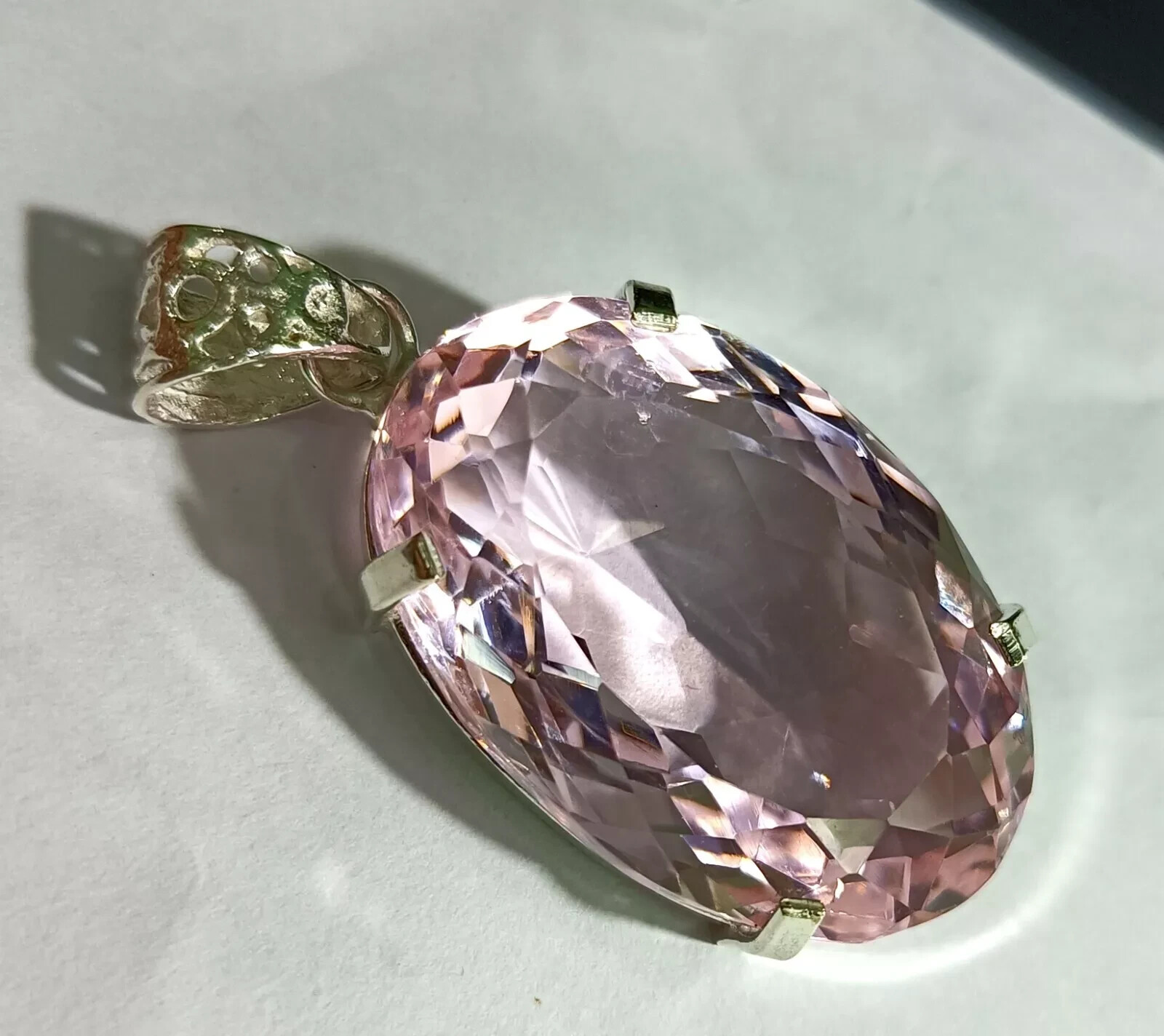 Natural 82.95 Ct Brazilian Pink Oval Topaz Pendant Loose Certified Gemstone