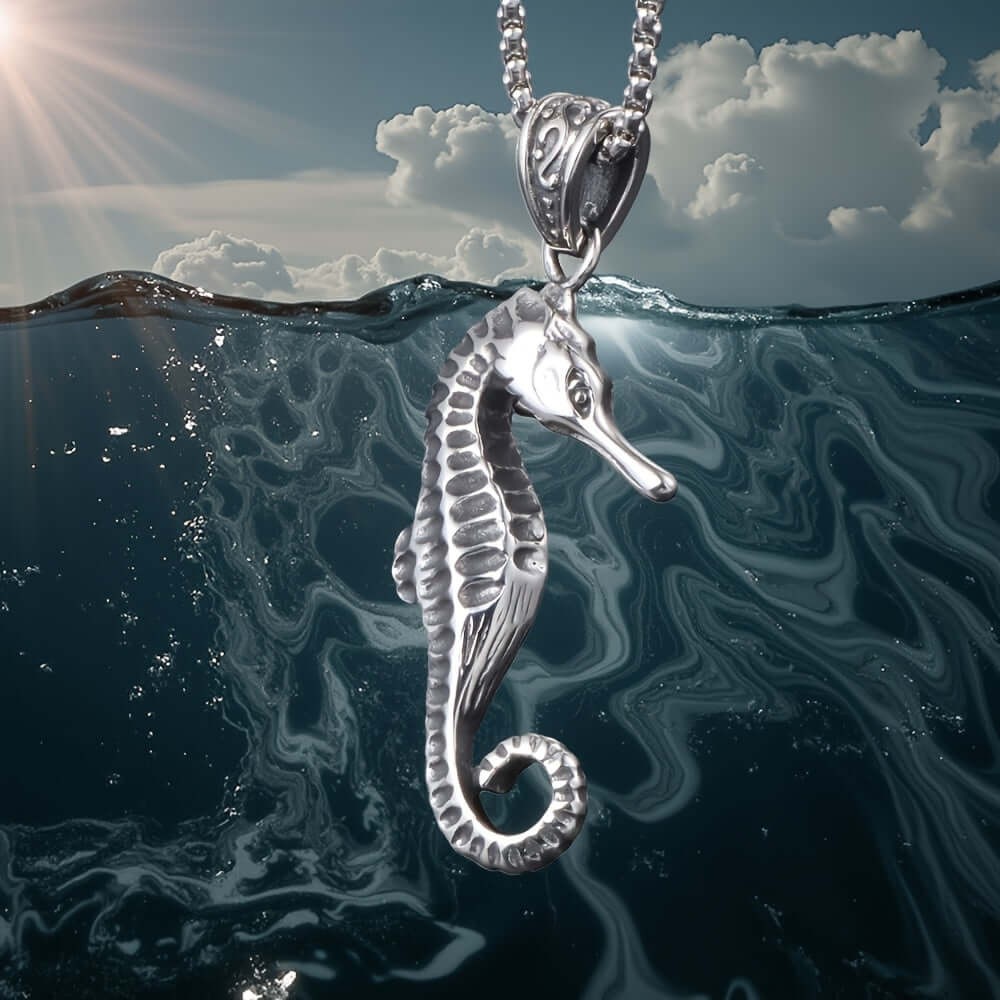 Ocean Seahorse Stainless Steel Pendant Necklace