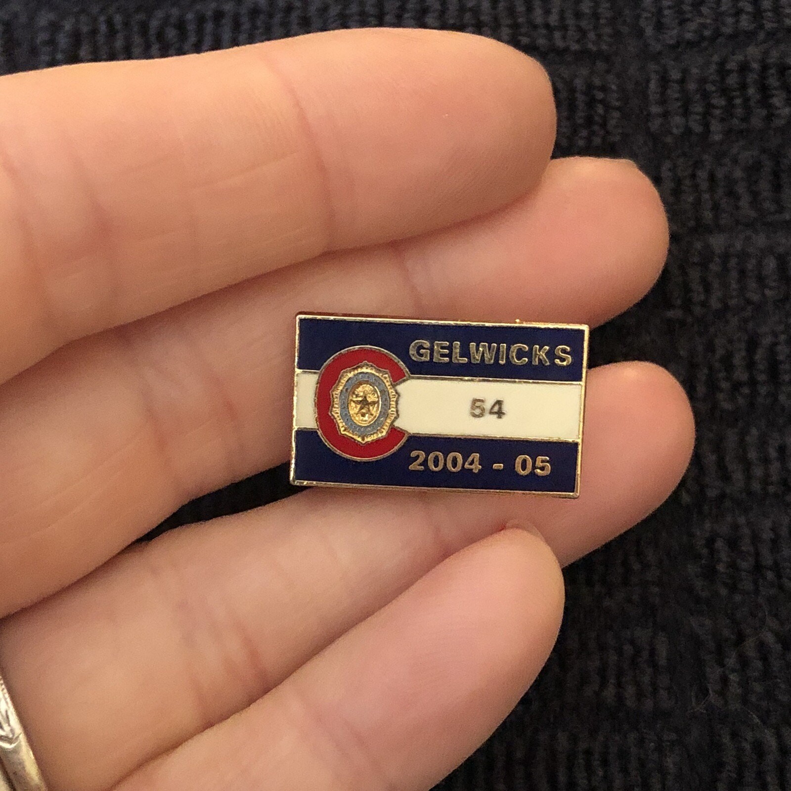 Gelwicks 54 Enamel Flag Pin 2004-05