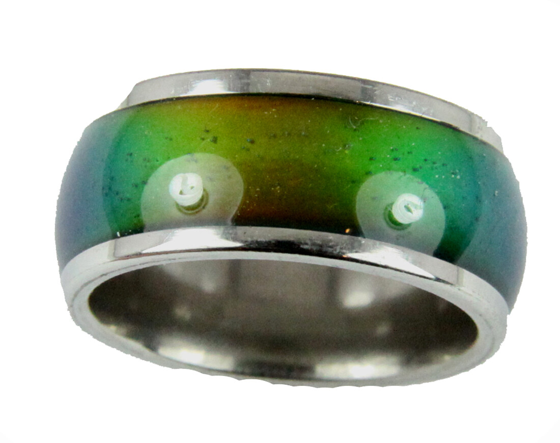 Mood Rings 10mm Solid Heavy Gauge Stainless Steel Comfort Fit Band 70’s Style
