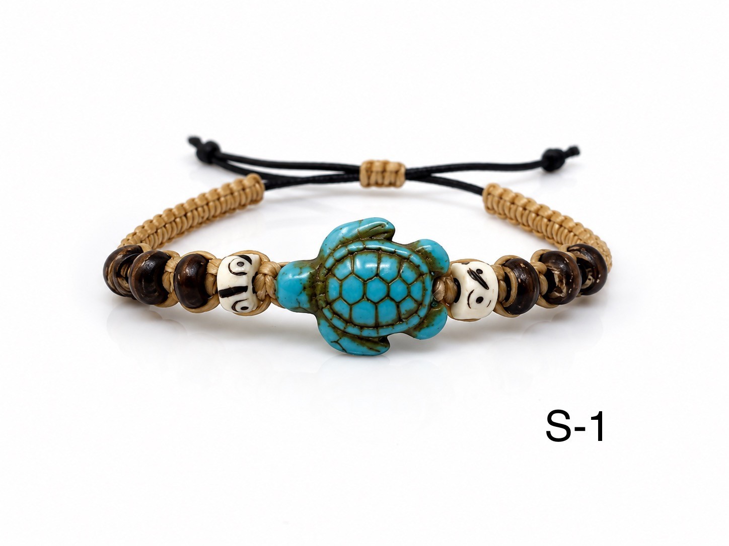 Sea Turtle Bracelet Braided Macrame Adjustable Cord Beach Bracelet Unisex Turtle