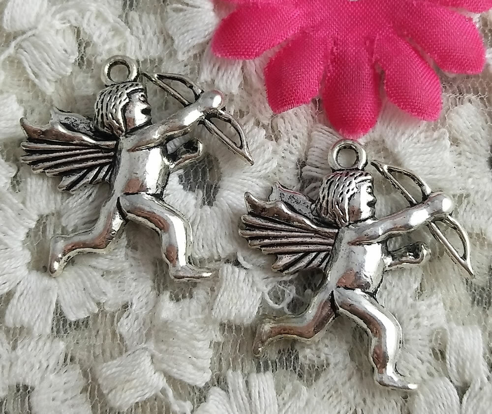 Free Ship 33 pcs Antique silver Cupid charms 29X26mm H-3244