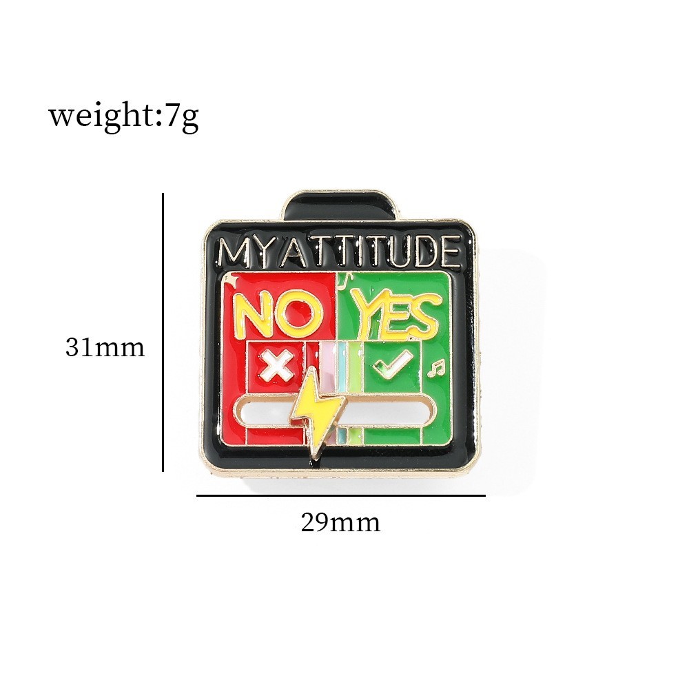 Cartoon Expression Design Enamel Pin My Attitude Brooch Pin My Social Battery