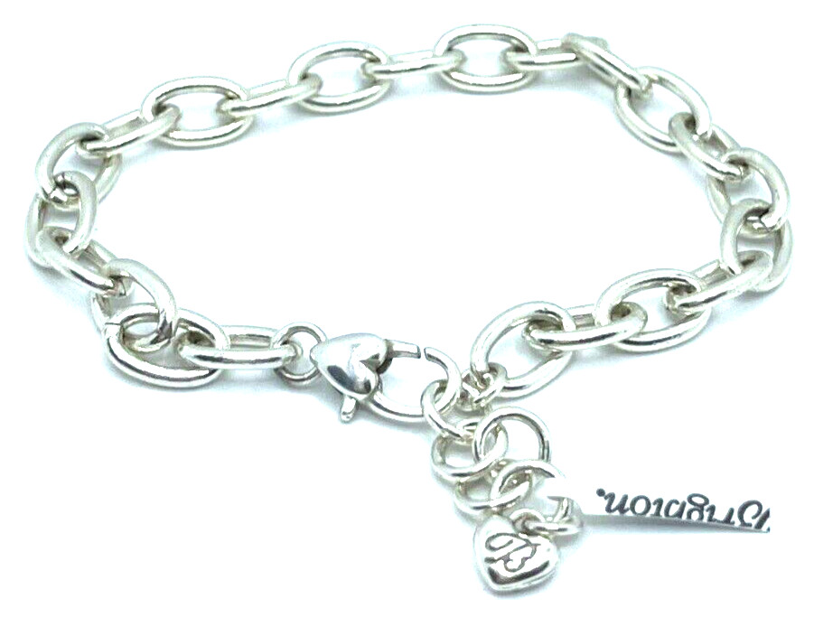 Brighton Signature Ovals Chain Use Clip On Snap Charms Bracelet 8.5in NWT