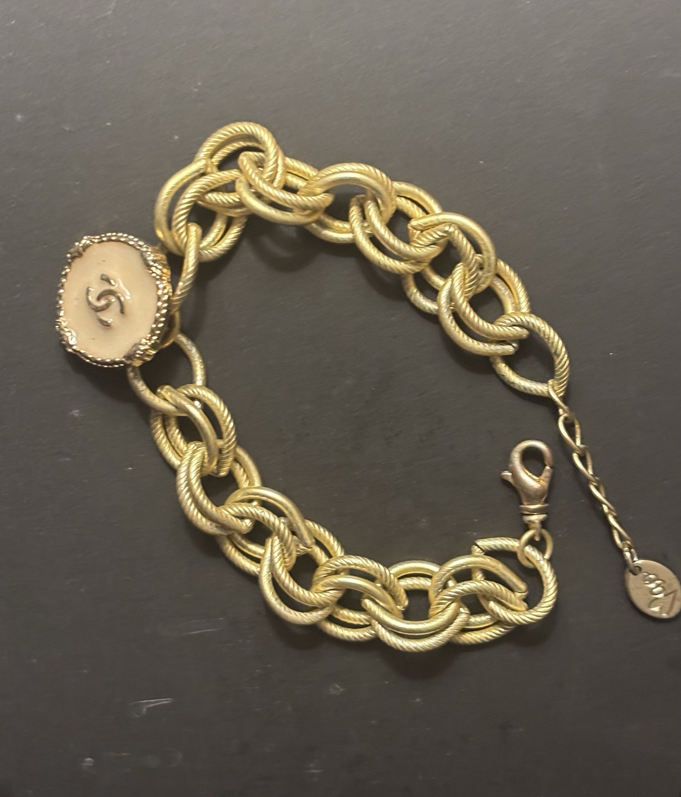 Chain Bracelet with Chanel Button