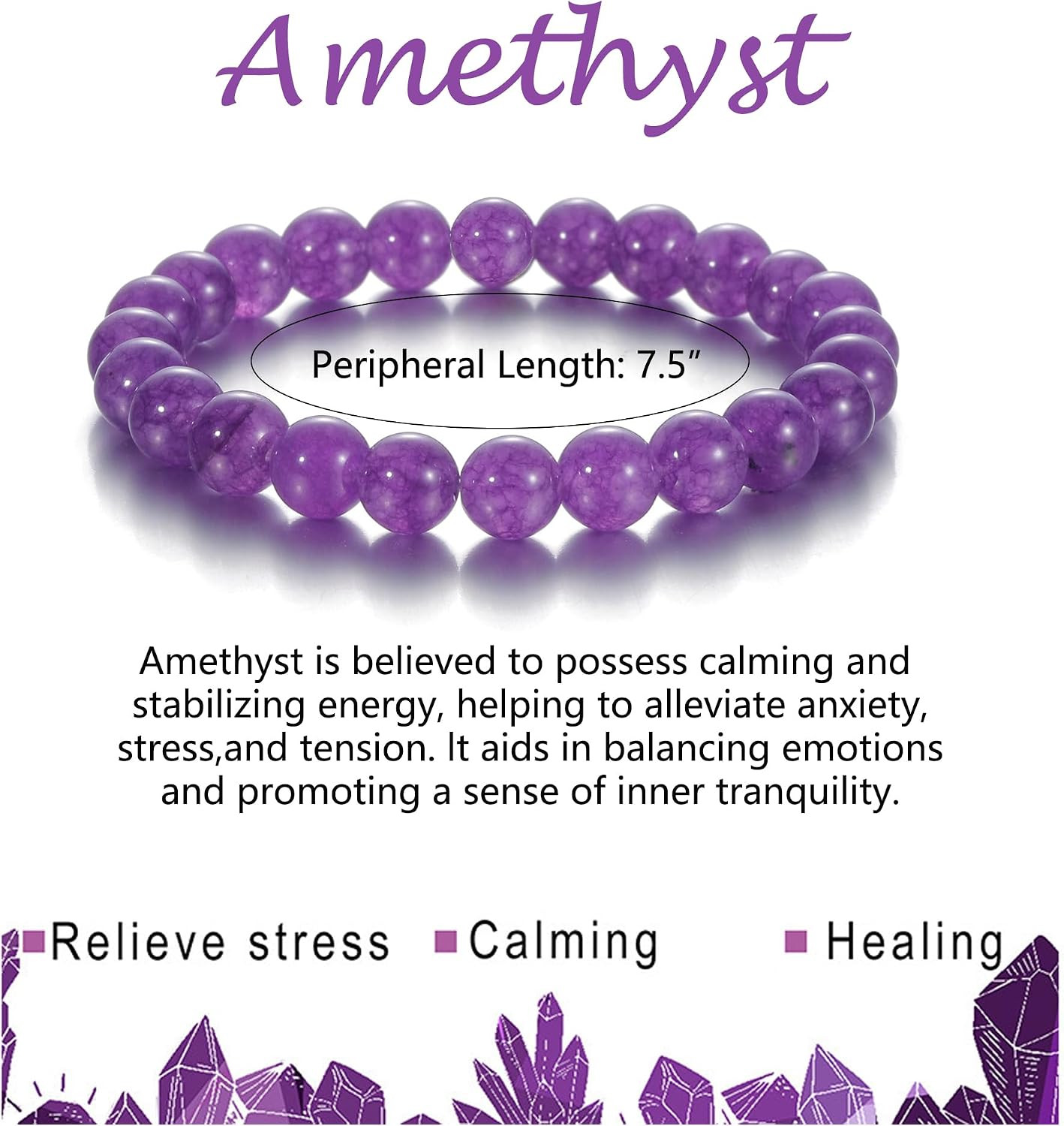 Womens Crystal Beaded Bracelets for Women Men Protective Energy Bracelet Natural