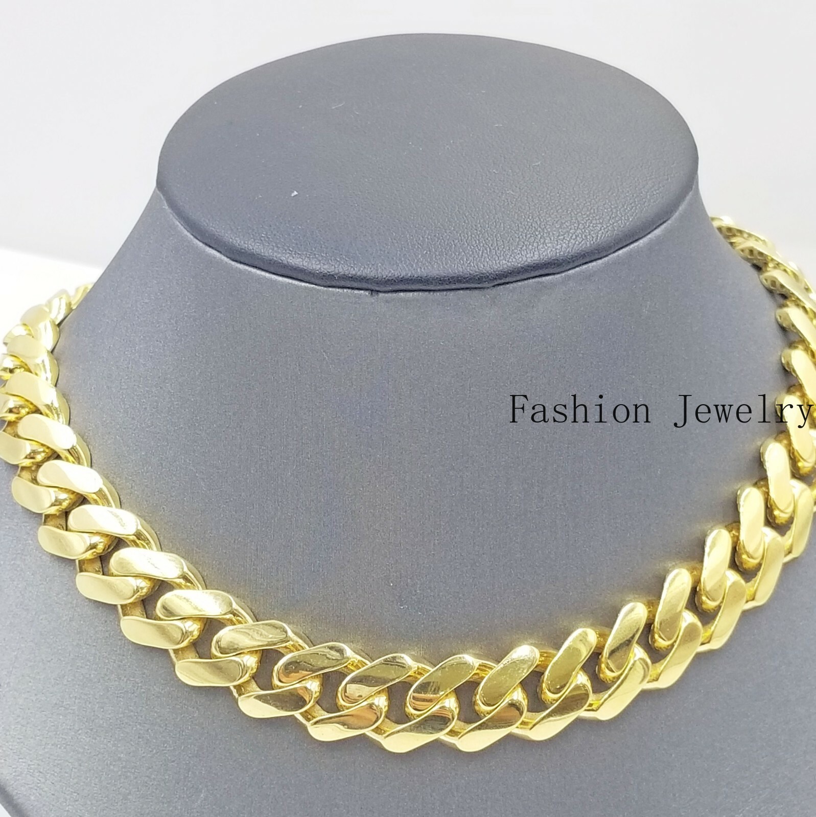 10K Yellow Gold 14mm Royal Monaco Miami Link Chain Necklace 20″