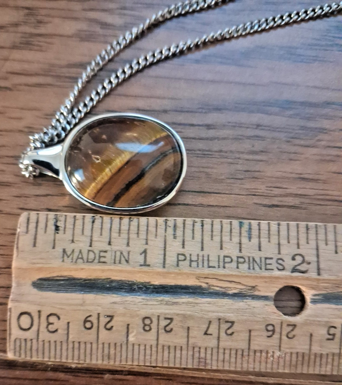 18″ Chisel Stainless Steel Tiger’s Eye Oval Pendant Necklace NWOT