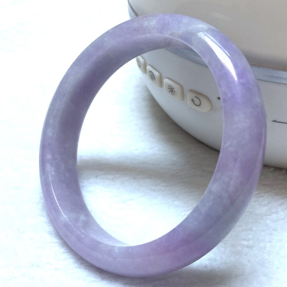 Certified Grade A Lavender 56-57mm Natural Burma Jade jadeite Bangle Bracelet