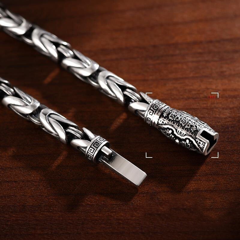 18/20/22CM Silver-Plated Bangle Bracelet Chain Popular Vintage Jewelry Mens HOT