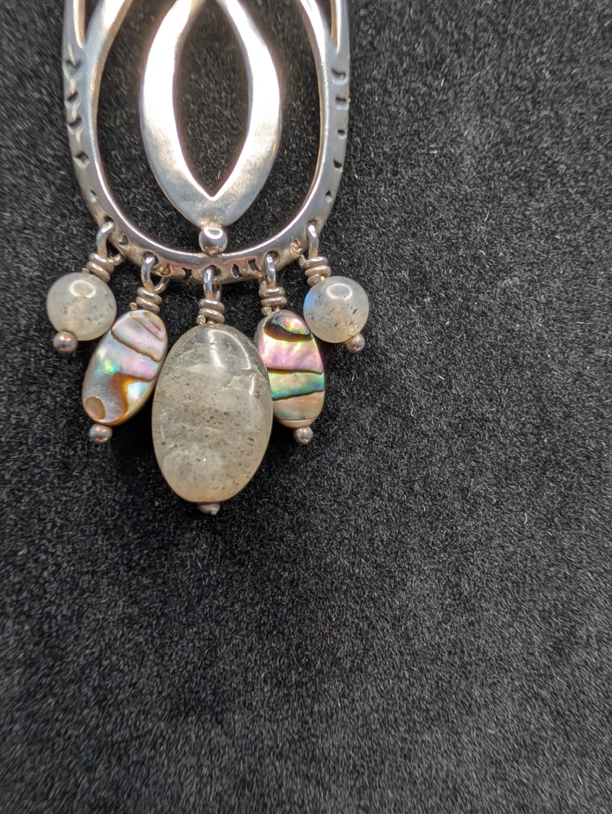 Silpada 925 Sterling Silver Feldspar Infinity Chandelier Earrings