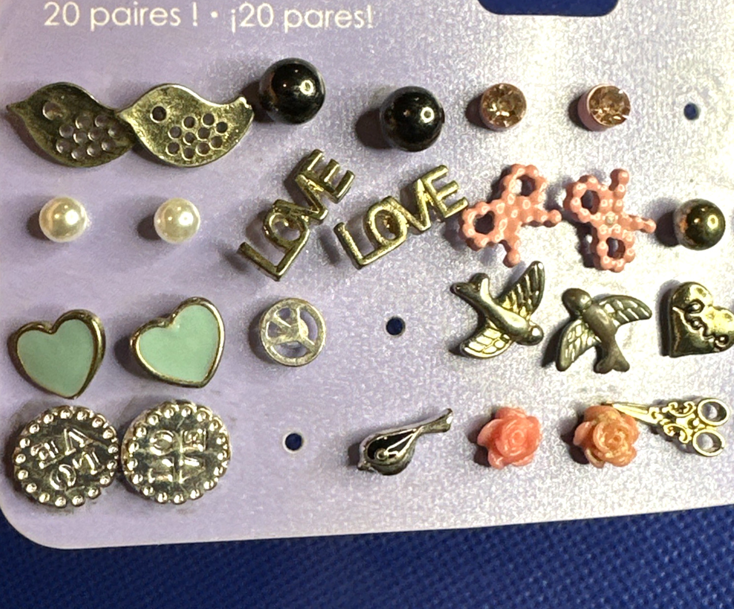 Claire’s Sensitive Solutions Earrings 32 Pairs + 6 Singles + Cubic Zirconia Stud