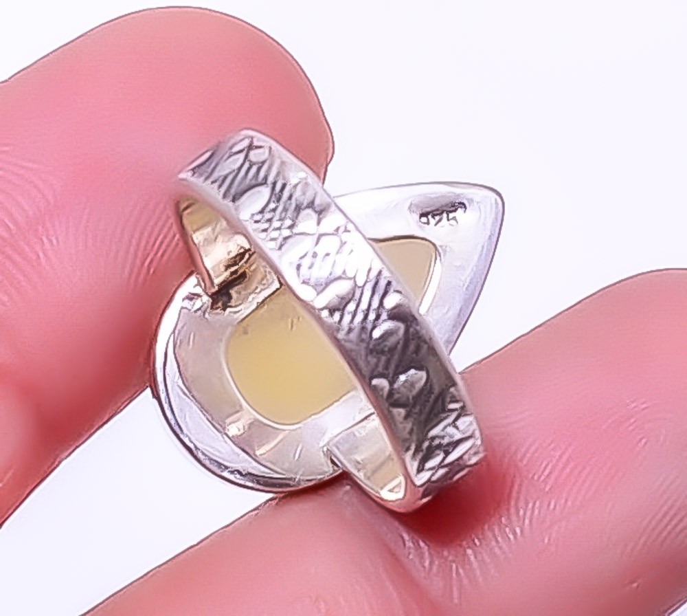 Cats Eye – Sri Lanka Handmade 925 Sterling Silver Jewelry Ring s.7 T974