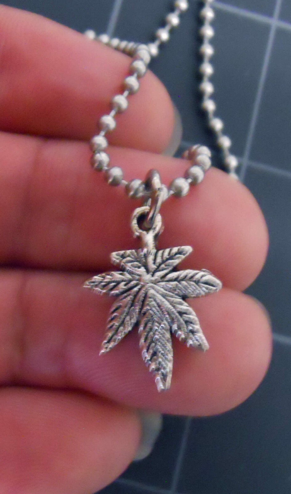 Necklace POT LEAF Charm Pendant Stainless Ball Chain New Weed Cannabis Marijuana