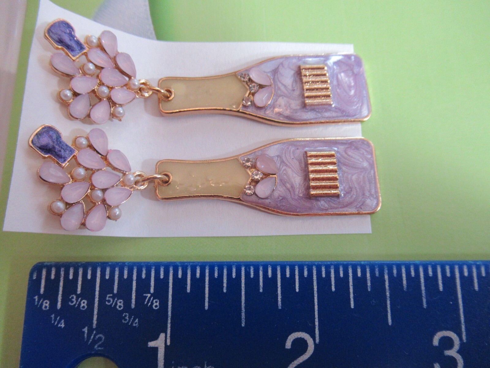 2.50″ POPPED CORK CHAMPAGNE BOTTLE & CHAMPAGNE GLASS RHINESTONE PEARL EARRINGS