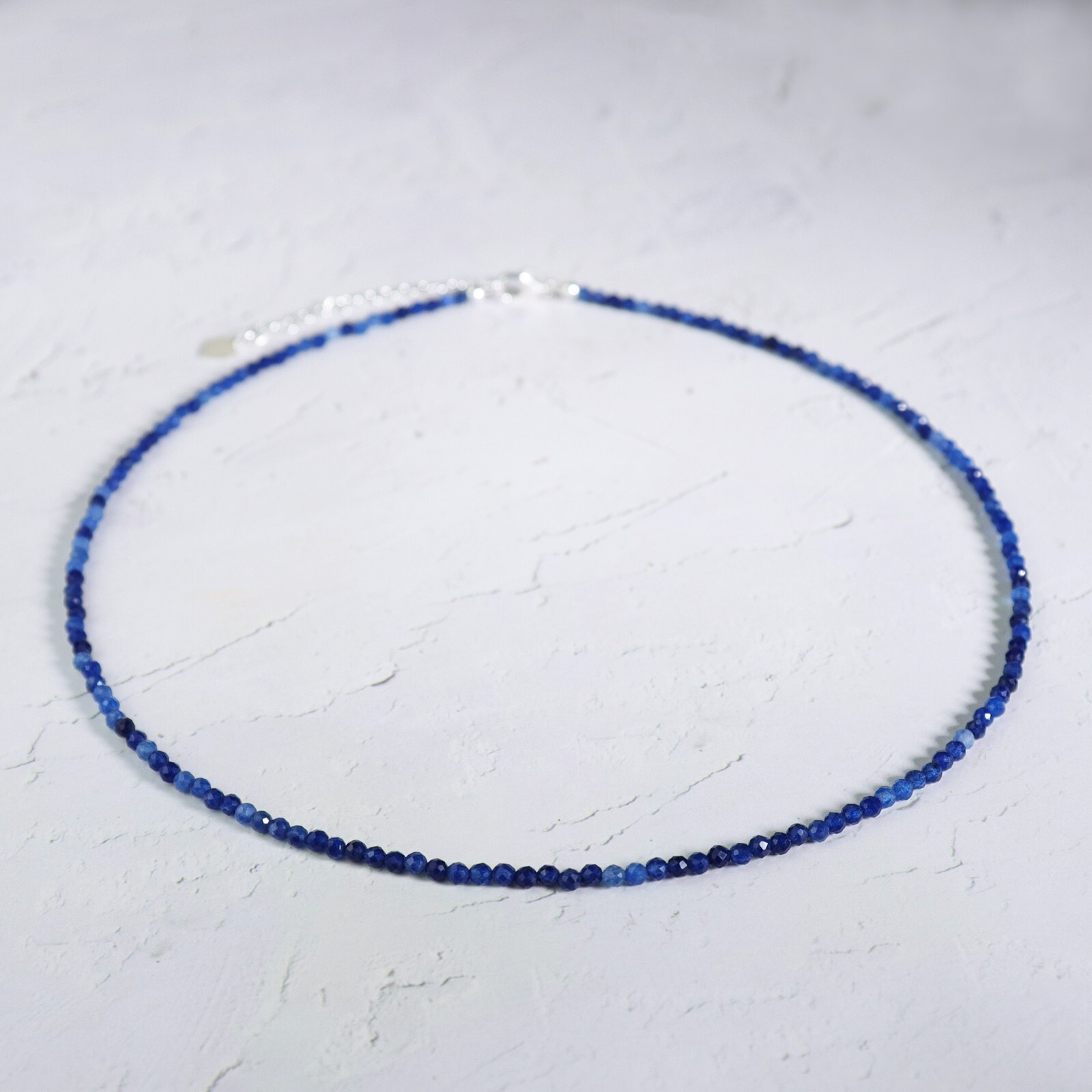 Sapphire Choker Delicate Stone Beads Necklace Sapphire Crystal Dainty Choker