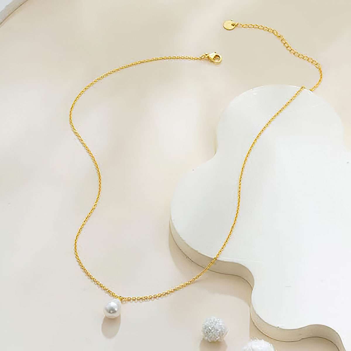 4 style Women Gold Plated Freshwater Pearl Beaded Chain Necklace 17.7in w/Box